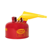 Load image into Gallery viewer, Eagle Manufacturing 2.5 Gallon Steel Safety Can for Flammables Type I Flame Arrester Funnel Red