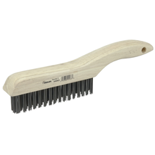 Load image into Gallery viewer, Weiler Hand Wire Scratch Brush, .012 Carbon Steel Fill, Shoe Handle, 4 x 16 Rows