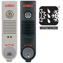 Load image into Gallery viewer, Detex EAX300WGRY Weatherized Surface Mount Battery Powered 100DB Door Prop Alarm with Internal Magnetic Door Contacts Gray Finish