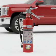 Load image into Gallery viewer, Buckeye 13315 portable fire extinguisher label with specifications and features on a red background