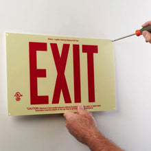 Load image into Gallery viewer, Frameless Photoluminescent Exit Sign with 8 Inch Letters 50FT