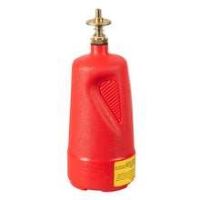 Load image into Gallery viewer, Justrite 1 Quart Plastic Dispensing Can, Brass Dispenser Valves, Red - 14010