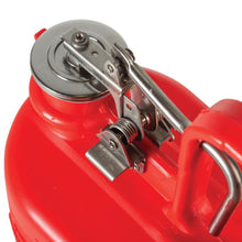 Load image into Gallery viewer, Justrite 1 Gallon Plastic Safety Can for Flammables, Oval, Flame Arrester, Stainless Steel Hardware, Red - 14160