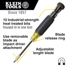 Load image into Gallery viewer, Klein Tools 14-in-1 Multi-Bit Adjustable Length Screwdriver