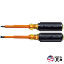 Load image into Gallery viewer, Klein Tools Insulated Screwdriver 1/4-Inch Cabinet 4-Inch Round Shank