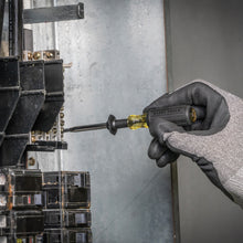 Load image into Gallery viewer, Hand wearing a black glove using a screwdriver to work on electrical panels.