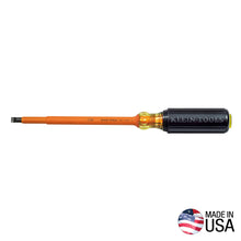 Load image into Gallery viewer, Klein Tools Insulated Screwdriver 1/4-Inch Cabinet 4-Inch Round Shank