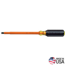 Load image into Gallery viewer, Klein Tools Insulated Screwdriver 1/4-Inch Cabinet 4-Inch Round Shank