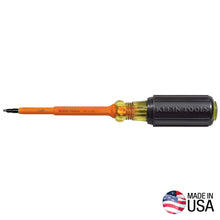 Load image into Gallery viewer, Klein Tools Insulated Screwdriver 1/4-Inch Cabinet 4-Inch Round Shank
