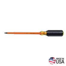 Load image into Gallery viewer, Klein Tools Insulated Screwdriver 1/4-Inch Cabinet 4-Inch Round Shank