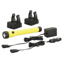 Load image into Gallery viewer, PolyStinger® LED Haz-Lo Rechargeable Flashlight 4 Cell 260 Lumens Yellow AC/DC Charger