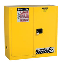 Load image into Gallery viewer, Justrite 30 Gallon, 1 Shelf, 2 Doors, Manual Close, Flammable Cabinet, Sure-Grip® EX, Yellow - 893000
