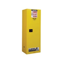 Load image into Gallery viewer, Justrite Sure-Grip® EX Slimline Flammable Safety Cabinet, 22 gallon, 1 manual close doors, Yellow