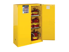 Load image into Gallery viewer, Justrite 45 Gallon, 2 Shelves, 2 Doors, Manual Close, Flammable Cabinet, Sure-Grip® EX, Yellow - 894500