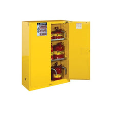 Load image into Gallery viewer, Justrite 45 Gallon, 2 Shelves, 2 Doors, Self Close, Flammable Cabinet, Sure-Grip® EX, Yellow - 894520
