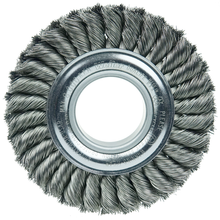 Load image into Gallery viewer, Weiler 6" Standard Twist Knot Wire Wheel, .016" Steel Fill, 2" Arbor Hole