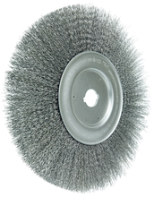 Load image into Gallery viewer, Weiler 10" Narrow Face Crimped Wire Wheel, .014" Steel Fill, 1" Arbor Hole