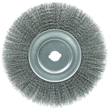 Load image into Gallery viewer, Weiler 10" Narrow Face Crimped Wire Wheel, .014" Steel Fill, 1" Arbor Hole