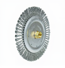 Load image into Gallery viewer, Weiler Dually 7" Root Pass Weld Cleaning Brush, .020" Steel Wire Fill, 5/8"-11 UNC Double-Hex Nut
