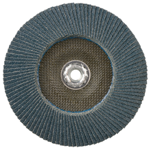 Load image into Gallery viewer, Weiler 7" Big Cat Abrasive Flap Disc, Flat (TY27), Phenolic Backing, 40Z, 5/8"-11 UNC Nut
