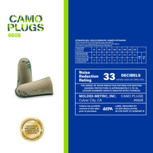 Load image into Gallery viewer, Camo Plugs® Disposable Earplugs, Foam, Brown/Tan/Green, Uncorded