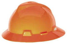 Load image into Gallery viewer, MSA V-Gard Slotted Full-Brim Hat, Hi-Viz Orange, w/Fas-Trac III Suspension