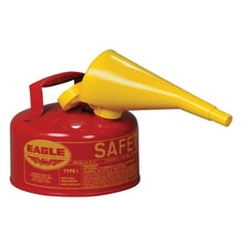 Load image into Gallery viewer, Eagle Manufacturing 1 Gallon Steel Safety Can for Flammables Type I Flame Arrester Funnel Red
