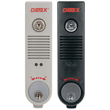 Load image into Gallery viewer, Detex EAX500MC65 Surface Mount Battery Alarm with Mortise Cylinder Gray Finish
