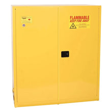 Load image into Gallery viewer, Eagle Manufacturing 110 Gallon 2 Drum Vertical 1 Shelf 2 Door Manual Close Safety Cabinet Yellow
