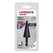 Load image into Gallery viewer, Lenox Vari-Bit Step Drill Bit #8 3/16 in to 7/8 in Cutting Diameter 12 Steps
