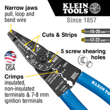 Load image into Gallery viewer, Klein Tools Long Nose Multi Tool Wire Stripper Wire Cutters Crimping Tool
