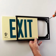 Load image into Gallery viewer, Photoluminescent Exit Sign with Plastic Frame 50FT
