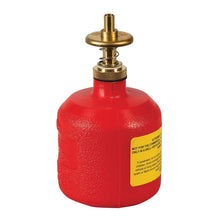 Load image into Gallery viewer, Justrite 8 Ounce Plastic Dispensing Can, Brass Dispenser Valves, Red - 14004
