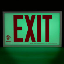 Load image into Gallery viewer, Photoluminescent Exit Sign with Aluminum Frame 50FT
