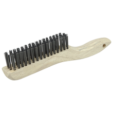 Load image into Gallery viewer, Weiler Hand Wire Scratch Brush, .012 Carbon Steel Fill, Shoe Handle, 4 x 16 Rows
