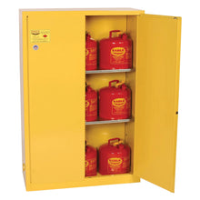 Load image into Gallery viewer, Eagle Manufacturing 45 Gallon Fire Cabinet 2 Shelves 2 Doors Manual Close Yellow (view 2 of 4)

