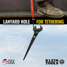Load image into Gallery viewer, Klein Tools Adjustable Spud Wrench 10-Inch 1-7/16-Inch Tether Hole
