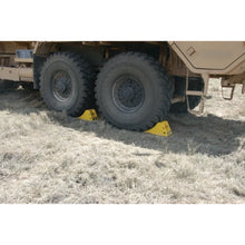 Load image into Gallery viewer, Checkers All-Terrain Heavy-Duty Wheel Chock with Aluminum Cleat 40 Ton Capacity 28-38 in. Tires (view 5 of 5)
