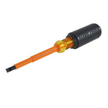 Load image into Gallery viewer, Klein Tools Insulated Screwdriver 1/4-Inch Cabinet 4-Inch Round Shank
