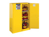 Justrite 45 Gallon, 2 Shelves, 2 Doors, Manual Close, Flammable Cabinet, Sure-Grip® EX, Yellow - 894500