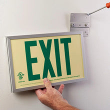 Load image into Gallery viewer, Photoluminescent Exit Sign with Aluminum Frame 50FT
