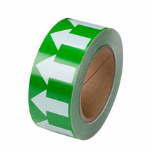 Load image into Gallery viewer, Brady Pipe Marker Tape with Arrows - 2" White on Green
