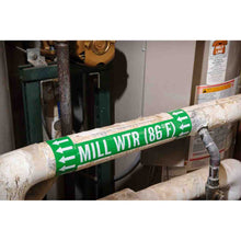 Load image into Gallery viewer, Brady Pipe Marker Tape with Arrows - 2" White on Green

