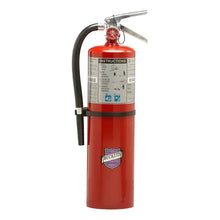 Load image into Gallery viewer, Red fire extinguisher with a visible brand logo on a white background
