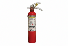 Load image into Gallery viewer, Red fire extinguisher with a white label on a white background
