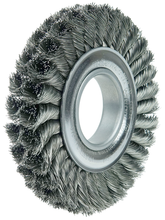 Load image into Gallery viewer, Weiler 6" Standard Twist Knot Wire Wheel, .016" Steel Fill, 2" Arbor Hole
