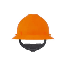 Load image into Gallery viewer, MSA V-Gard Slotted Full-Brim Hat, Hi-Viz Orange, w/Fas-Trac III Suspension
