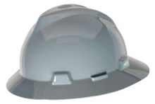 Load image into Gallery viewer, MSA V-Gard Slotted Full-Brim Hard Hat, Gray, w/Fas-Trac III Suspension
