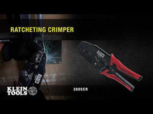 Load and play video in Gallery viewer, Klein Tools 3005CR Ratcheting Crimper 10-22 AWG - Insulated Terminals
