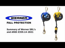 Load and play video in Gallery viewer, Werner R410030 30ft Max Patrol Self-Retracting Lifeline, Galvanized Cable
